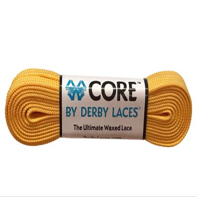 Derby Laces CORE Narrow 6mm Waxed Lace for Figure Skates, Roller Skates, Boots, and Regular Shoes (Sunflower Yellow, 60 Inch / 152 cm)