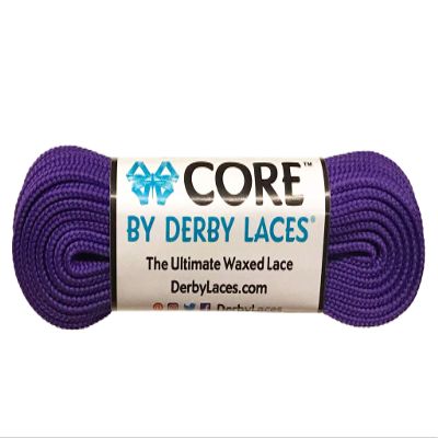 Derby Laces CORE Narrow 6mm Waxed Lace for Figure Skates, Roller Skates, Boots, and Regular Shoes (Purple, 120 Inch / 305 cm)