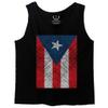0063. Vintage Bandera Puerto Rico Flag Boricua Rican Nuyorican Men's Tank Top (Black, Medium) view 1