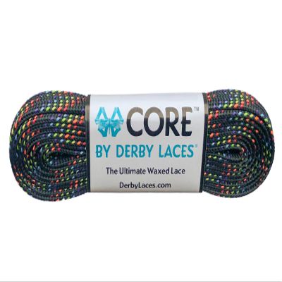 Derby Laces CORE Narrow 6mm Waxed Lace for Figure Skates, Roller Skates, Boots, and Regular Shoes (Rainbow, 45 Inch / 114 cm)
