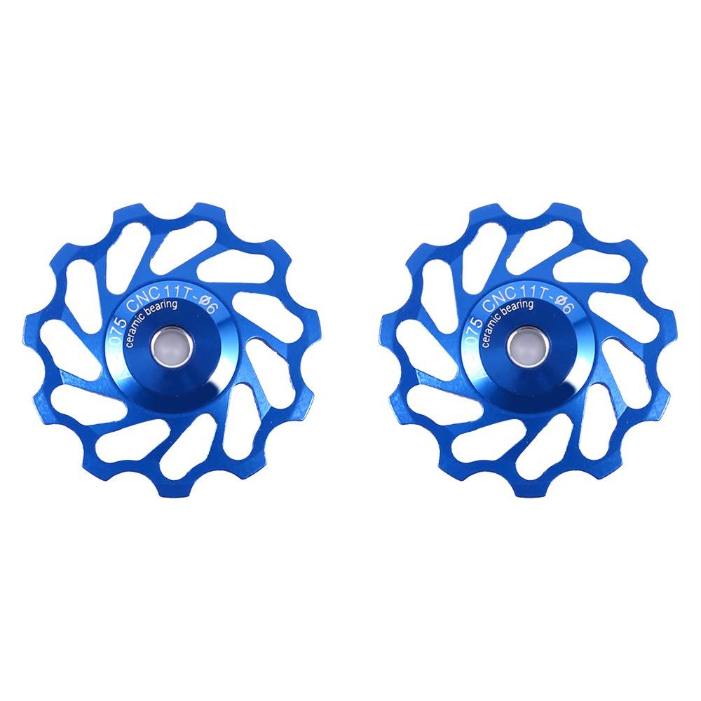 Derailleur Pulley 11T 13T Ceramic Aluminum Wheel Rear Adjust 7/8/9/10 Speed 3Colors(11T Blue)
