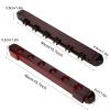Alomejor Pool Cue Rack Wooden Snooker Billiard Wall Sticks Pool Cue Holder with Clips for 6 Wine Red view 2