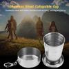 Aramox Portable Stainless Steel Folding Cup, 60ml, 6-Fold Design with Key Chain for Camping, Traveling, Hiking, Fishing view 2