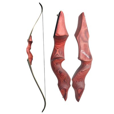 60" Takedown Recurve Bow and Arrow Set Adult Right Hand Wood Bow American Longbow 30-60Lbs Draw Weight (50 lbs, only Bow)