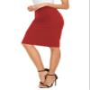 EXCHIC Women's High Waist Bodycon Pencil Skirt Stretchy Knee Length Midi Skirts for Busines Casual (Red, Medium) view 4