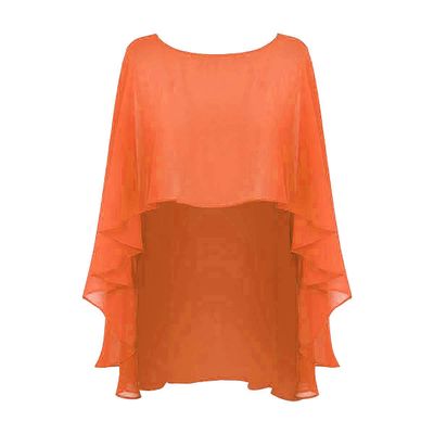 DINGZANCAMO Chiffon Wedding Capes Evening Dress Bridesmaid Stole Formal Scarves Bridal Wraps Long Shawls (Orange)