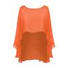 DINGZANCAMO Chiffon Wedding Capes Evening Dress Bridesmaid Stole Formal Scarves Bridal Wraps Long Shawls (Orange)