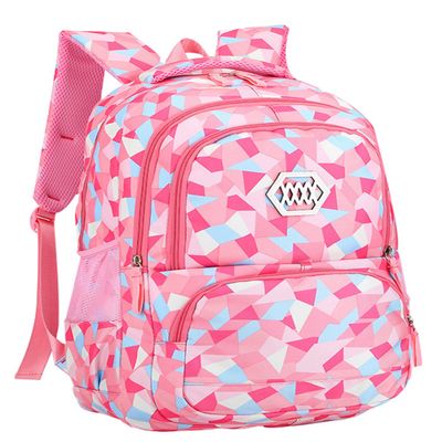 JiaYou Girl Geometric Printed Primary Junior High University School Bag Bookbag Backpack(2# Pink,35 L)