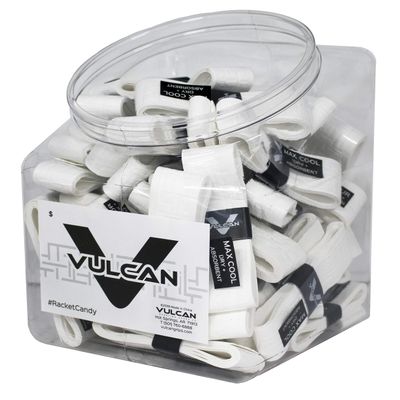 Vulcan 50-Count Tennis Over Grip Jar/All White