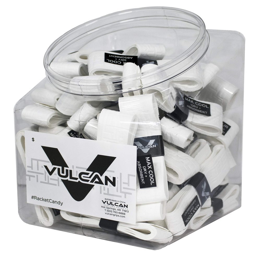 Vulcan 50-Count Tennis Over Grip Jar/All White