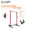 CAP Barbell Power Rack with Pull Up Bar & Attachments - Squat Rack & Strength Training Power Cage for Home Gym - Red view 3