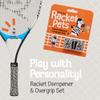 Racket Pets Kids Tennis Racket Dampener & Matching Overgrip Tape, Performance Shock Absorbing Dampener for Tennis Racket & Fun Animal Print Tennis Wrap Grip Tape (Zebra) view 2