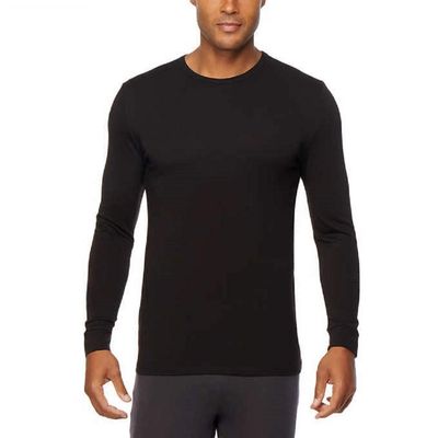 Mens Heat Plus Crew Neck Baselayer Top,Heather Black, XLarge