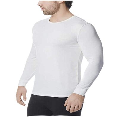Mens Heat Plus Crew Neck Baselayer Top, White, XLarge
