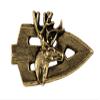 Archery Mule Deer Pin, Gold Plated, 1.25 Inches, 100% Handmade in the USA, Broadhead, Arrowhead with Deer, Bowhunter, Deer Hunter, Hunting, Realistic, Metal, Lapel, Hat, Brooch, Gift, Jewlery, Over 3100 Unique Designs view 1