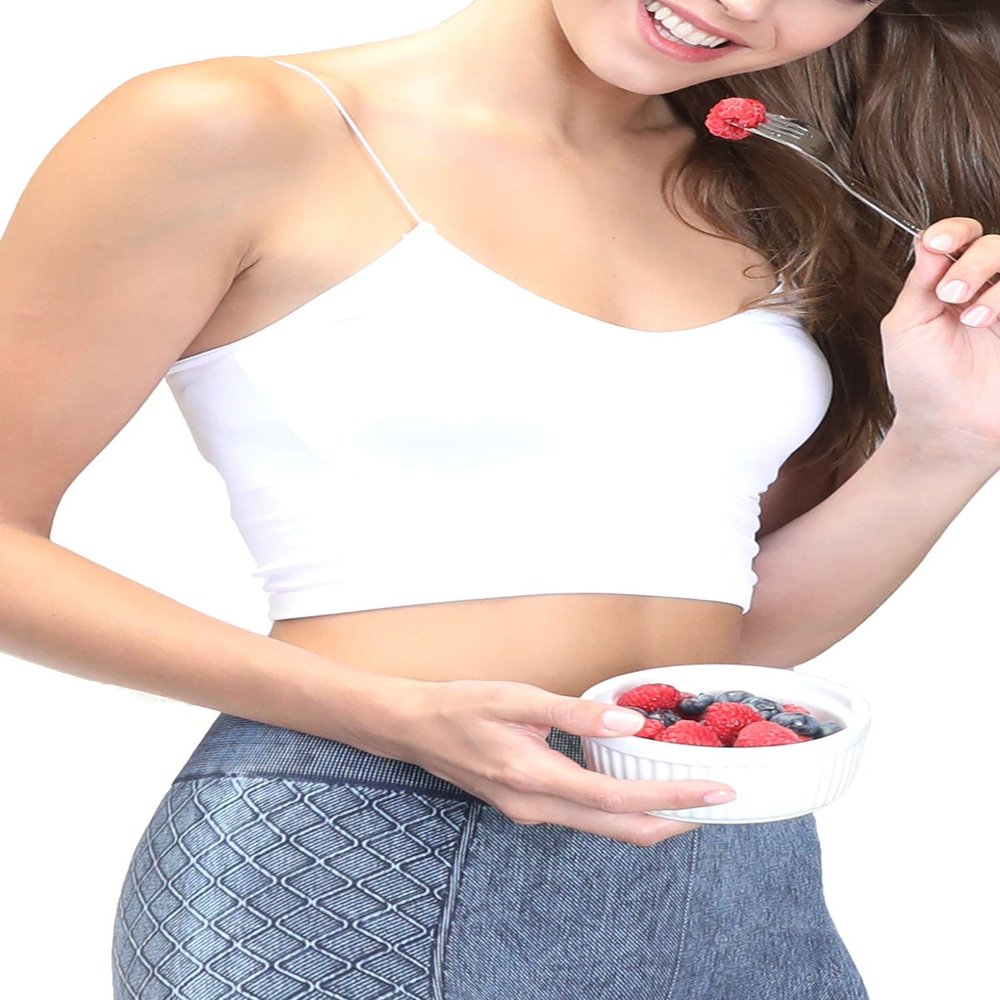 NIKIBIKI Women Seamless Spaghetti Strap Crop Top Cami, Made in U.S.A, One Size (White)