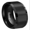 CROWNAL 8mm 6mm Black Tungsten Carbide Wedding Couple Bands Rings Matte Finish Center Engraved Forever Size 5 To 17 (8mm,10) view 1