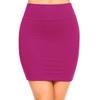 Fashionazzle Women's Casual Stretchy Bodycon Pencil Mini Skirt (Medium, KS06-Magenta/Spandex) view 2