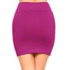 Fashionazzle Women's Casual Stretchy Bodycon Pencil Mini Skirt (Medium, KS06-Magenta/Spandex) view 3
