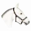 Henri de Rivel Cal Embroidered Leather Halter - Havana - Cob view 1