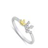 White CZ Yellow Gold-Tone Crown King's Ring .925 Sterling Silver Band Size 6 view 2