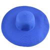 AngelCity Brides Womens Beach Hat Striped Straw Sun, Royal Blue, Size Free Size view 1