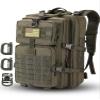 Hannibal Tactical MOLLE Assault Backpack, Tactical Backpack Military Army Camping Rucksack, 3-Day Pack Trip w/USA Flag Patch, D-Rings, Olive view 1