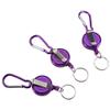 Alomejor 3Pcs Reel Key Chain Fly Fishing Retractable Reel Chain Key Holder Split Ring Steel Cord Reel() view 2