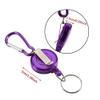 Alomejor 3Pcs Reel Key Chain Fly Fishing Retractable Reel Chain Key Holder Split Ring Steel Cord Reel() view 3