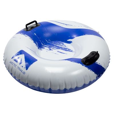 Arctic Trails Single Person Inflatable Snow Sled  Heavy Duty Snow Tube for Kids  Long Lasting Fun  Blue/White