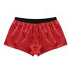 iiniim Men's Boxer Briefs Trunks Underwear Silk Satin Basic Boxers Shorts Underpants Red X-Large (Waist 35.0-55.5") view 4