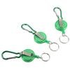 Alomejor 3Pcs Reel Key Chain Fly Fishing Heavy Duty Retractable Reel Chain Key Holder Split Ring Steel Cord Reel(Green) view 2