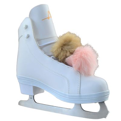 American Athletic Shoe 53809 Pom Pom Figure Skate, White