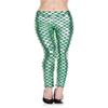 Music Legs Mermaid Print Shinny Leggings Green/Black view 1