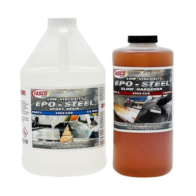 Fasco Epoxies #103 LVX - Low Viscosity Epoxy - Laminating Resin- 3 Quart Kit (Slow Hardener)
