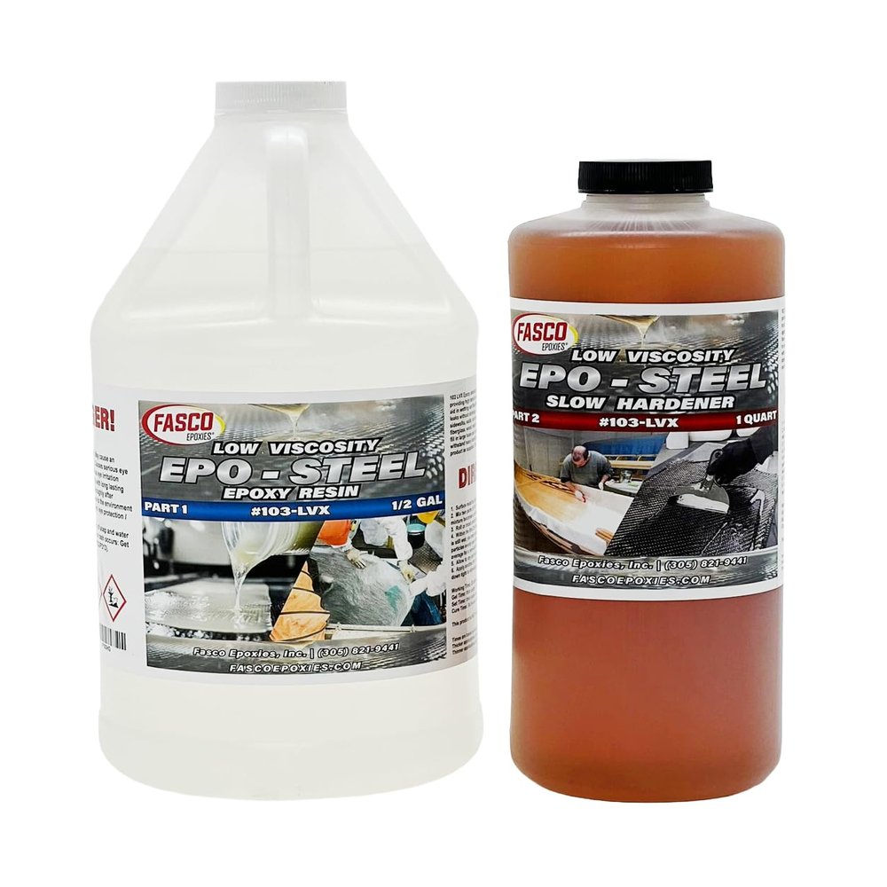 Fasco Epoxies #103 LVX - Low Viscosity Epoxy - Laminating Resin- 3 Quart Kit (Slow Hardener)