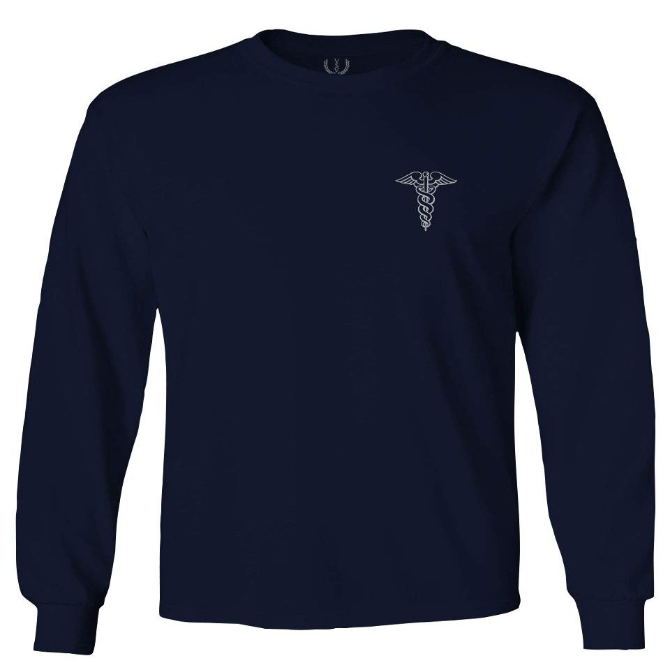 0066. Mother Gift I'm a Nurse RN Nurse Registered Men's Long Sleeve t Shirt (Navy Blue, Medium)
