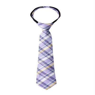 Spring Notion Boy's Tartan Plaid Woven Zipper Tie Lilac Large