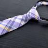Spring Notion Boy's Tartan Plaid Woven Zipper Tie Lilac Large view 2