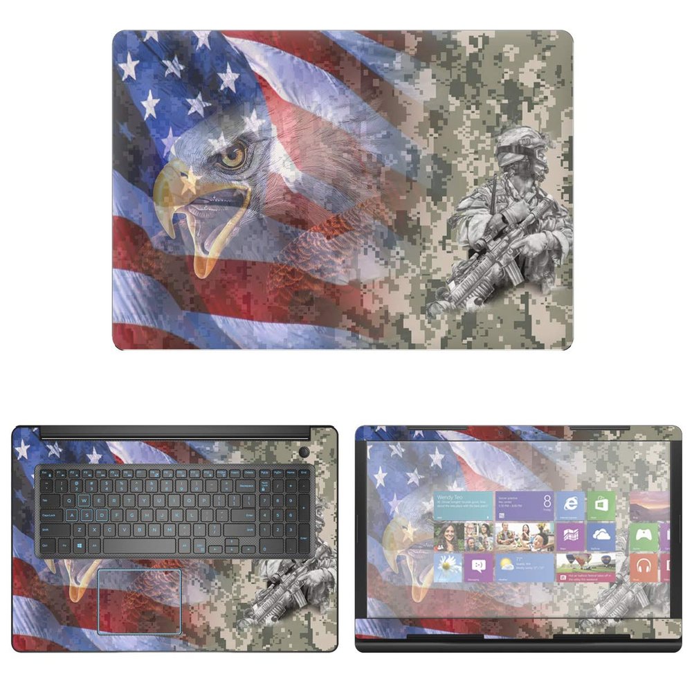 Decalrus - Protective Decal Patriotic Skin Sticker for Dell G3 17 3779 (17.3" Screen) case Cover wrap DEg317_3779-21