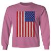 0073. Vintage u.s. American Flag United States of America USA Proud Patriotic Style Men's Long Sleeve t Shirt (Pink Small) view 1