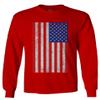 0073. Vintage u.s. American Flag United States of America USA Proud Patriotic Style Men's Long Sleeve t Shirt (Red, 2X Large) view 1
