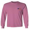 0072. Vintage American Flag United States Graphic USA 4th of July Memorial Military Patriotic Style Men's Long Sleeve t Shirt (Pink X-Large) view 2