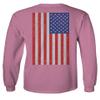 0072. Vintage American Flag United States Graphic USA 4th of July Memorial Military Patriotic Style Men's Long Sleeve t Shirt (Pink X-Large) view 3