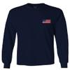 0072. Vintage American Flag United States Graphic USA 4th of July Memorial Military Patriotic Style Men's Long Sleeve t Shirt (Navy Blue, X-Large) view 2