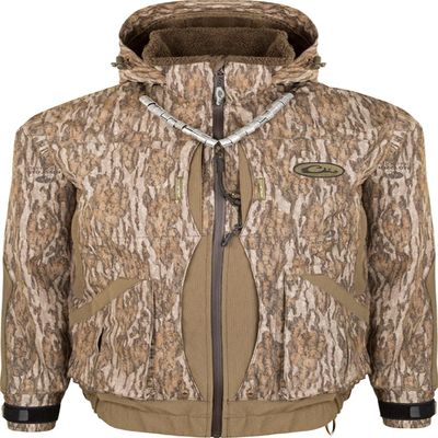 Drake Waterfowl Men's Guardian Elite Boat and Blind Hunting Shell Weight Jacket, Mossy Oak Bottomland, XXX-Large