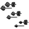 Forbidden Body Jewelry 316L Surgical Steel Spike Stud Earrings for Women or Men, 3-Pair Black (3/4/5mm) view 1
