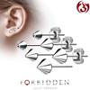 Forbidden Body Jewelry 316L Surgical Steel Spike Stud Earrings for Women or Men, 3-Pair Black (3/4/5mm) view 2