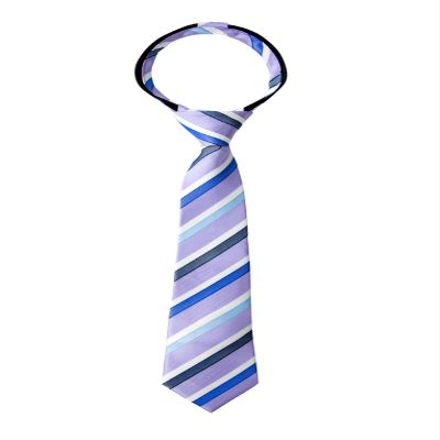 Spring Notion Boy's Striped Woven Zipper Tie Lilac Medium