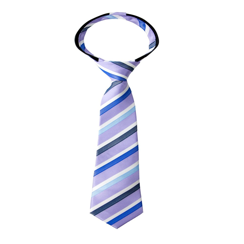 Spring Notion Boy's Striped Woven Zipper Tie Lilac Medium